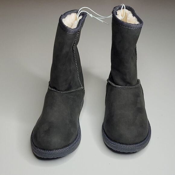 NEW 1 NORDSTROM HARPER CANYON UGG STYLE GRAY FAUX SUEDE + SHERPA BOOTS NWT - Picture 4 of 8